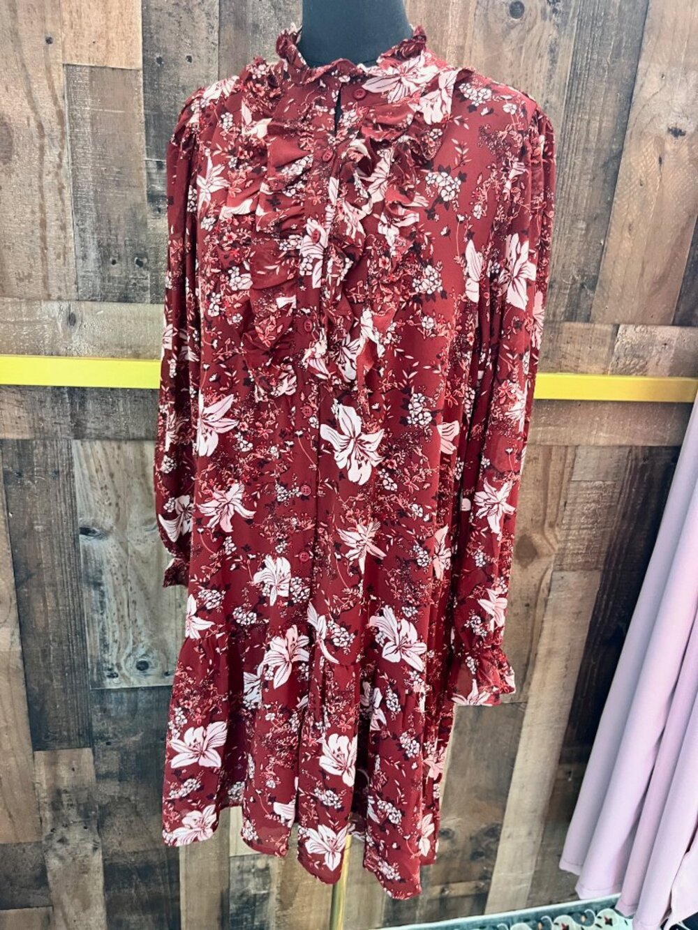 She + Sky "Autumn Romance" Ruffled Mini Dress